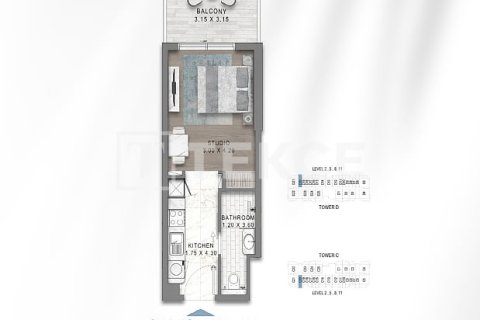 Apartman u gradu Golf City, Dubai, UAE 2 spavaće sobe, 108 m2 Br. 760863 - Slika 26