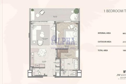 Apartman u Al Marjan Island, Ras Al Khaimah, UAE 1 spavaća soba, 87.9 m2 Br. 657074 - fotografija 10