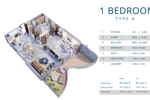 Apartamento para venda em Al Marjan Island, Ras Al Khaimah, EAU 1 quarto, 131.2 m2 № 657078 - foto 3