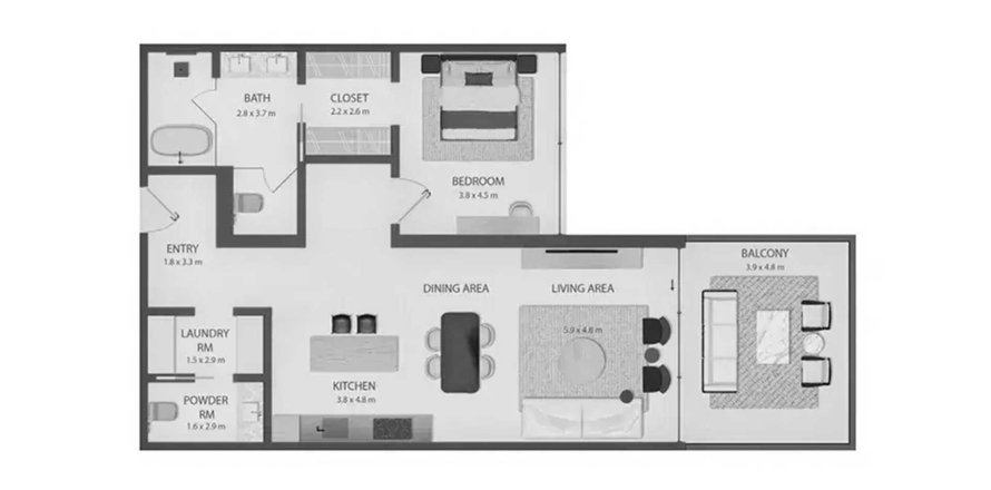 Apartment in Omoria Private Residences in Dubai, UAE 1 bedroom, 122.45 sq.m. № 712478