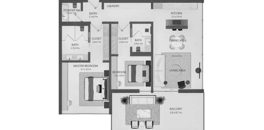 Apartment in Omoria Private Residences in Dubai, UAE 2 bedrooms, 158.68 sq.m. № 712482