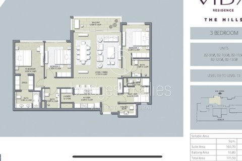 Apartment til salg i The Hills, Dubai, UAE 3 soveværelser, 171.2 kvm № 624678 - foto 25