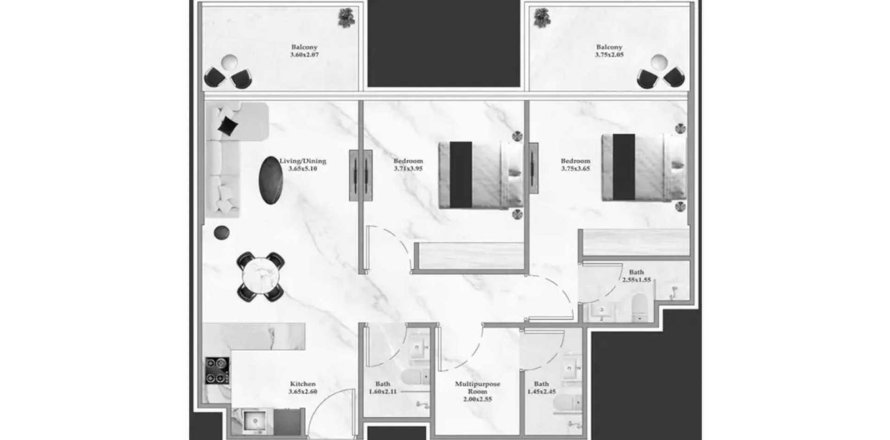 Apartment sa Serenz sa Jumeirah Village Circle, Dubai, UAE 2 silid-tulugan, 85 sq.m. № 694578