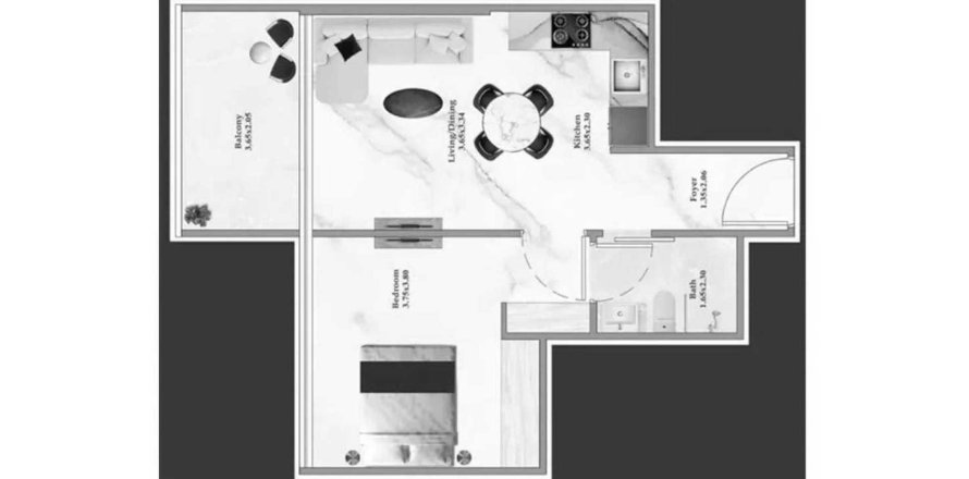 Пәтер Serenz, Джумейра Вилладж Серкл, Дубай, БАӘ-да 1 жатын бөлме, 56 м² № 694577