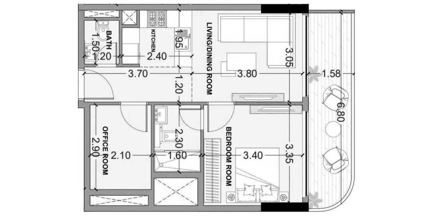 Διαμέρισμα σε Celesto Tower 3 σε Dubai Land, ΗΑΕ 1 υπνοδωμάτιο, 58.67 τ.μ. Αρ. 705133