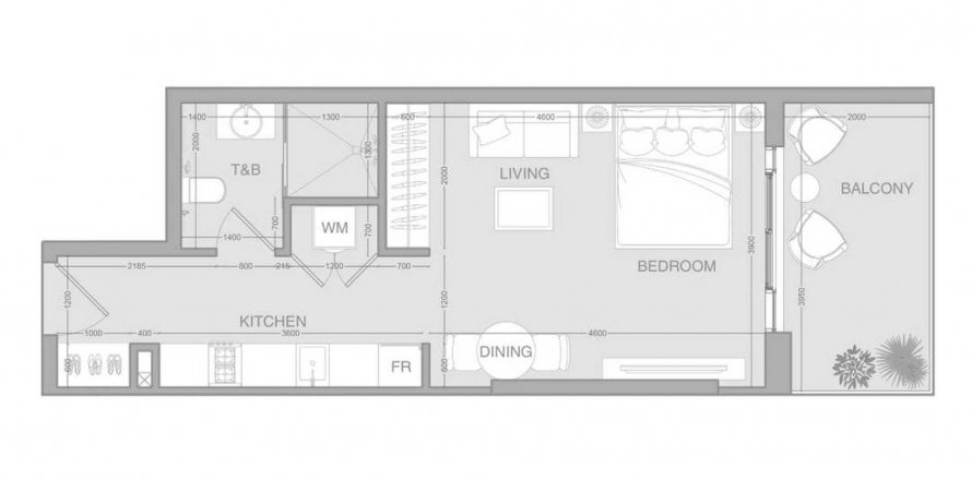Apartment sa VERDAN1A RESIDENCE sa Dubai Land, UAE 45.6 sq.m. № 570438