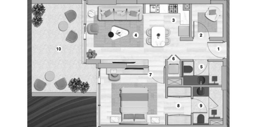 Lakás a Flora Bay lakóparkban itt: Dubai, EAE, 1 hálószoba, 68 m², azonosító: 697105