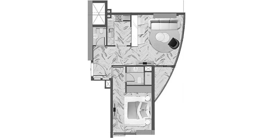 Διαμέρισμα κάτοψη «1BR», 1 υπνοδωμάτιο σε RED SQUARE TOWER