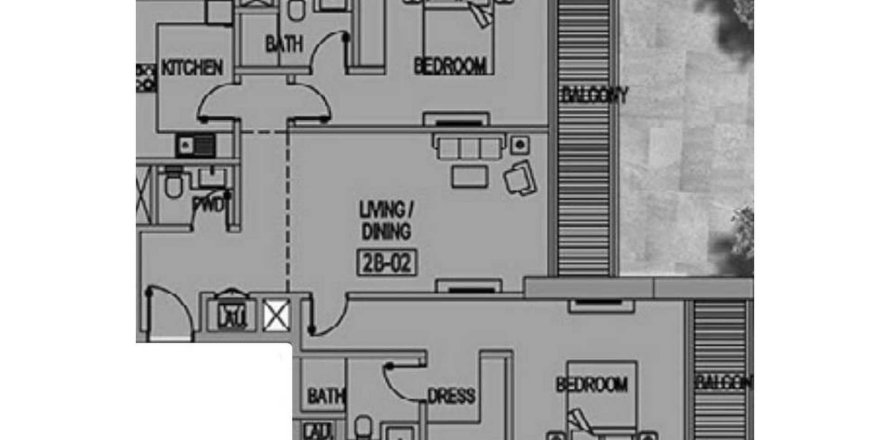Byt v Jade Tower v Majan, Dubai, SAE 2 ložnice, 122.52 m² Č.: 455112