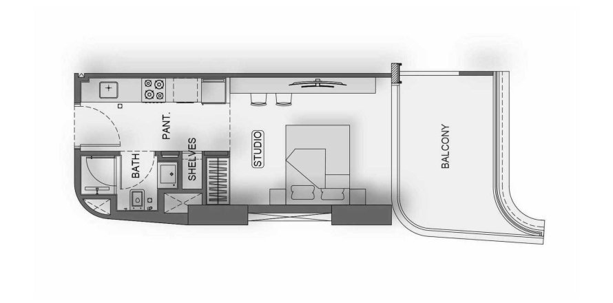 Пәтер Binghatti Hillside, Аль-Барша, Дубай, БАӘ-да 1 бөлме, 39 м² № 691699