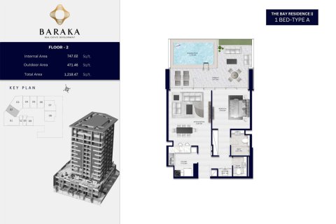 Takvåning till försäljning i Yas Island, Abu Dhabi, UAE 3 sovrum, 162 kvm Nr. 728521 - fotografi 10