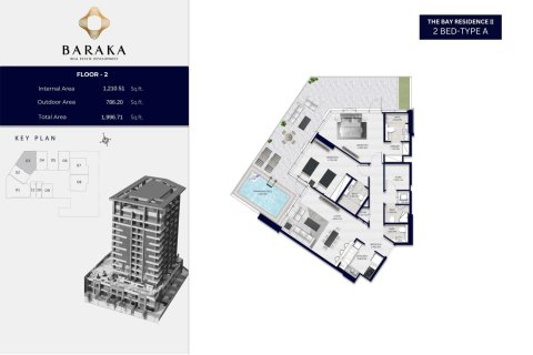 Takvåning till försäljning i Yas Island, Abu Dhabi, UAE 3 sovrum, 162 kvm Nr. 728521 - fotografi 11
