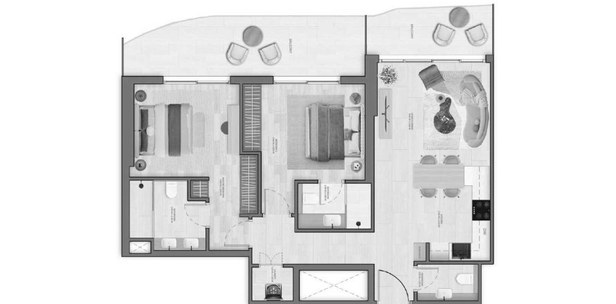 Lägenhet i Jumeirah Village Circle, Dubai, UAE 2 sovrum, 105.4 kvm Nr. 647114