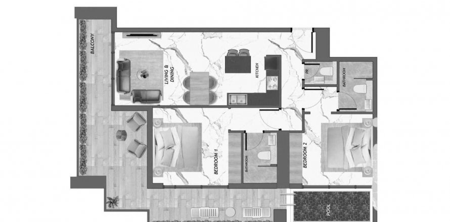 Apartament në SAMANA Manhattan në Jumeirah Village Circle, Dubai, Emiratet e Bashkuara Arabe 2 dhoma gjumi, 210.23 m2. № 340935