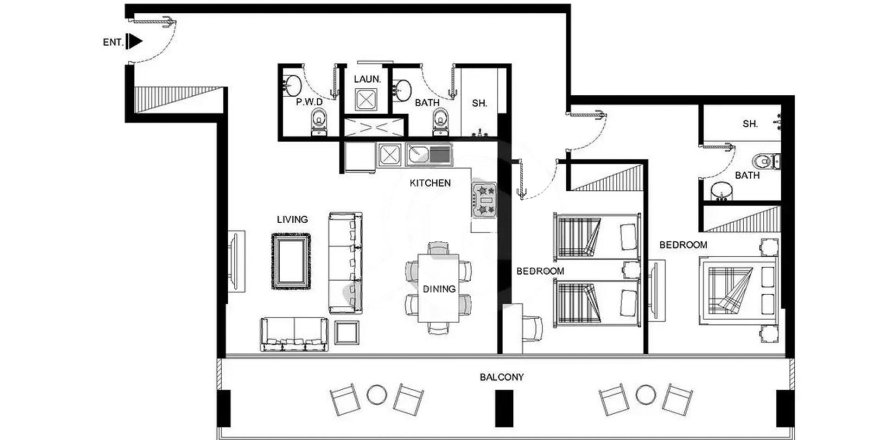 Apartman u Oasis 2 by Reportage Properties u gradu Masdar City, Abu Dhabi, UAE 2 spavaće sobe, 104.8 m2 Br. 760666