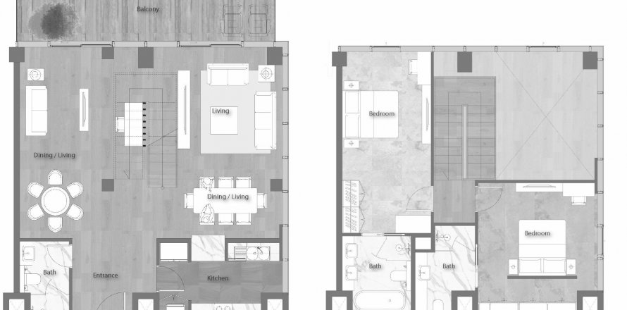 Duplex sa YAS BEACH RESIDENCE sa Yas Island, Abu Dhabi, UAE 2 silid-tulugan, 182 sq.m. № 621129