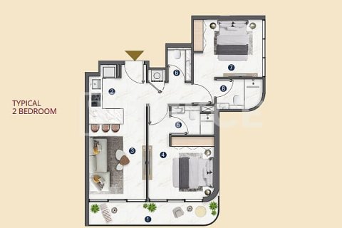 Jumeirah Village Triangle, Dubai, संयुक्त अरब अमीरात में अपार्टमेंट, 1 बेडरूम, 67 वर्ग मीटर, संख्या 699396 - फ़ोटो 28