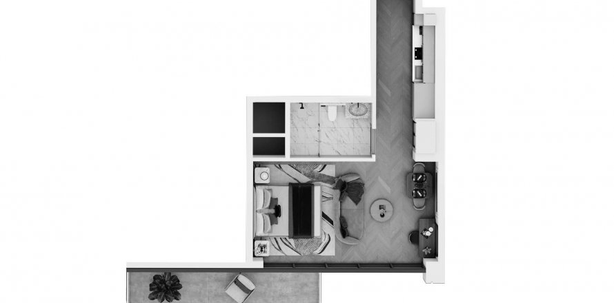 Apartament në Vega në Dubai Sports City, Emiratet e Bashkuara Arabe 45.15 m2. № 571673