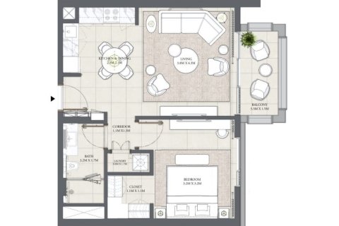 Lakás itt: Dubai Creek Harbour (The Lagoons), Dubai, EAE, 1 hálószoba, 65 m², azonosító: 704657 - fénykép 9