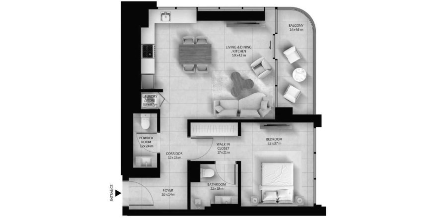 Διαμέρισμα σε Altura 2 σε Dubai South (Dubai World Central), ΗΑΕ 1 υπνοδωμάτιο, 70 τ.μ. Αρ. 646656