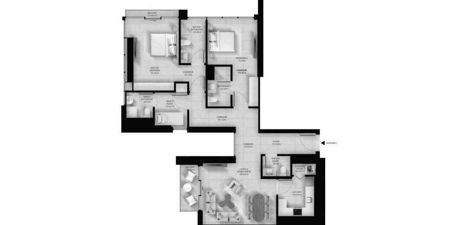 Квартира в Altura 2 в Dubai South (Dubai World Central), Дубай, ОАЕ 3 кімнати, 116м2 № 646658
