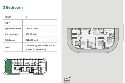 Apartament na sprzedaż w Arjan, Dubai, ZEA 1 pokój, 46 mkw., nr 730899 - zdjęcie 19