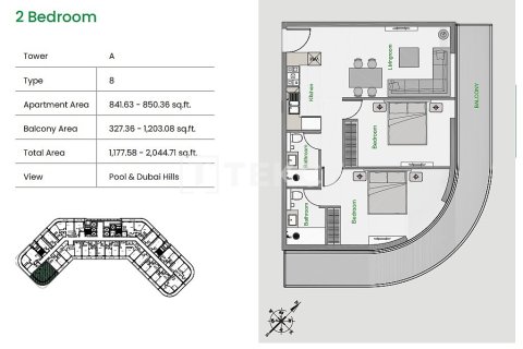 Apartament na sprzedaż w Arjan, Dubai, ZEA 1 pokój, 46 mkw., nr 730899 - zdjęcie 18