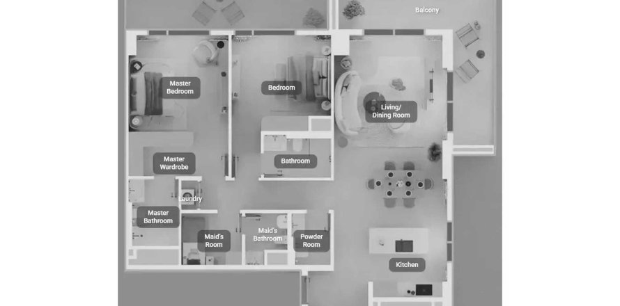 Apartmán v Tara Park v Al Reem Island, Abu Dhabi, SAE 2 spálne, 142.79 m2 č. 709583