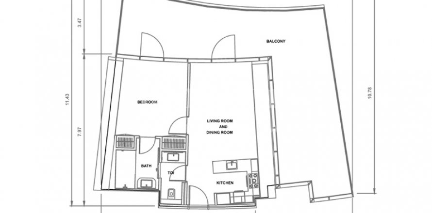Apartment sa Dubai Harbour, UAE 1 silid-tulugan, 121.94 sq.m. № 583731