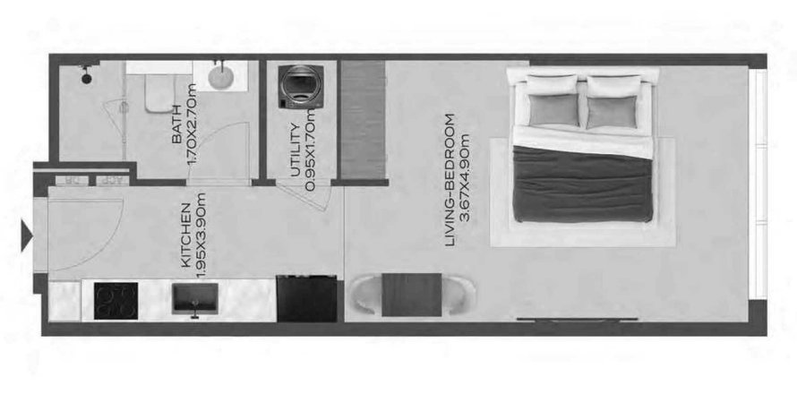 Apartment i Jebel Ali, Dubai, UAE 1 værelse, 33 kvm № 695435