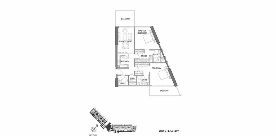 DAMAC Hills (Akoya by DAMAC), Dubai, BAE’de daire GOLF GREENS 2 yatak odası, 118.27 m² No 307664