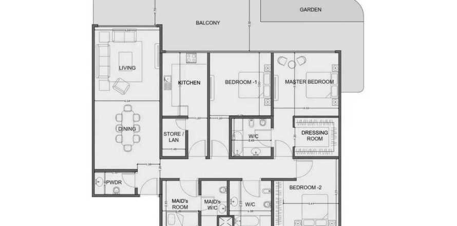 Korter asukohaga One Residences asukohaga Al Reem Island, Abu Dhabi, AÜE: 3 magamistoaga, 205 m² Nr 697096