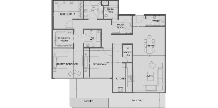 Apartman u One Residences u gradu Al Reem Island, Abu Dhabi, UAE 3 spavaće sobe, 190.98 m2 Br. 697097