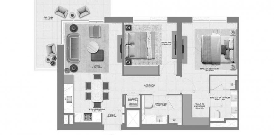 Apartmen di Golf Meadow di Dubai South (Dubai World Central), Dubai, UAE 2 bilik tidur, 106.75 meter persegi № 579412