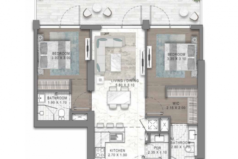 Byt v Dubai, SAE 2 ložnice, 124 m² Č.: 598543 - fotografie 19