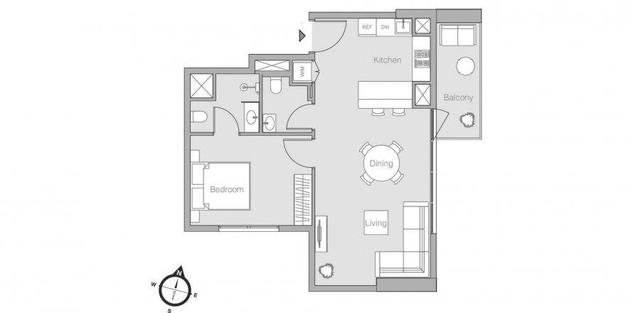 Apartmen di V1TER di Jumeirah Village Circle, Dubai, UAE 1 bilik tidur, 63.29 meter persegi № 302405