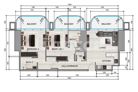Byt v Dubai, SAE 1 ložnice, 75 m² Č.: 619825 - fotografie 12