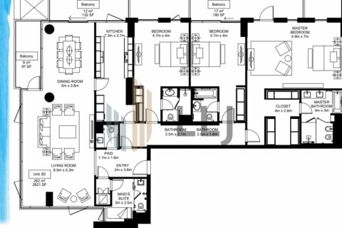 Saadiyat Island, Abu Dhabi, UAE의 판매용 아파트 침실 3개, 304.7제곱미터 번호 457434 - 사진 14
