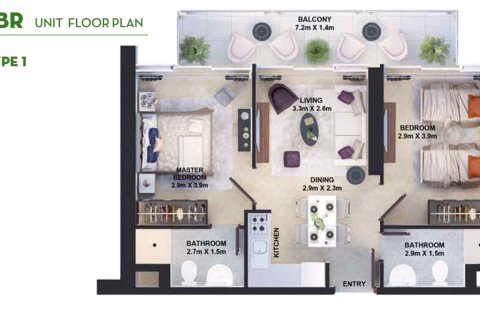 Appartement te koop in DAMAC Hills (Akoya by DAMAC), Dubai, VAE 1 slaapkamer, nr 728528 - foto 5