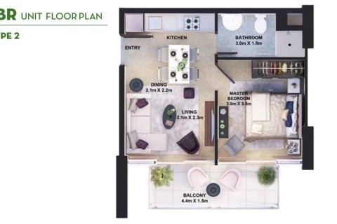 Appartement te koop in DAMAC Hills (Akoya by DAMAC), Dubai, VAE 1 slaapkamer, nr 728528 - foto 4