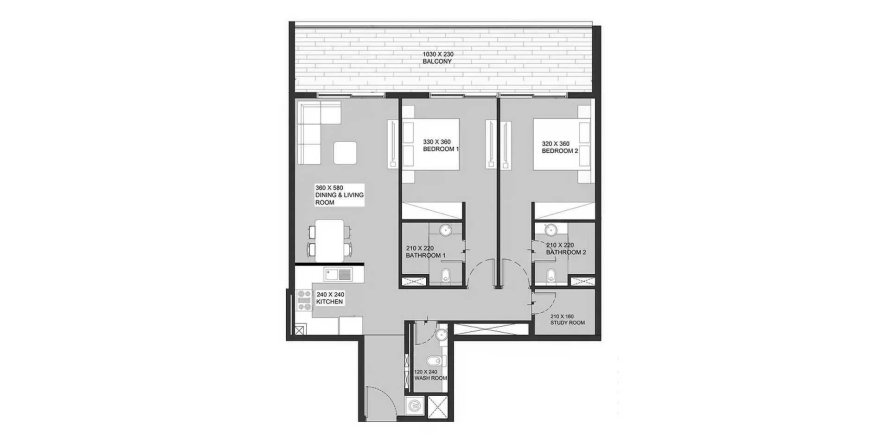 Wohnung in Dubai South (Dubai World Central), Dubai, VAE: 2 Schlafzimmer, 118.88 m2 Nr. 705340