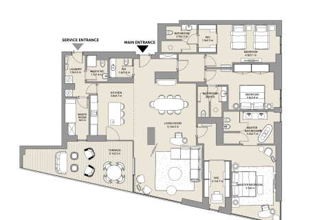 Διαμέρισμα σε Dubai, ΗΑΕ 3 υπνοδωμάτια, 244 τ.μ. Αρ. 696372 - φωτογραφία 21