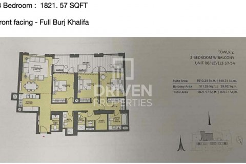 Apartament në Downtown Dubai (Downtown Burj Dubai), Dubai, Emiratet e Bashkuara Arabe 3 dhoma gjumi, 169 m2. № 603081 - Foto 15