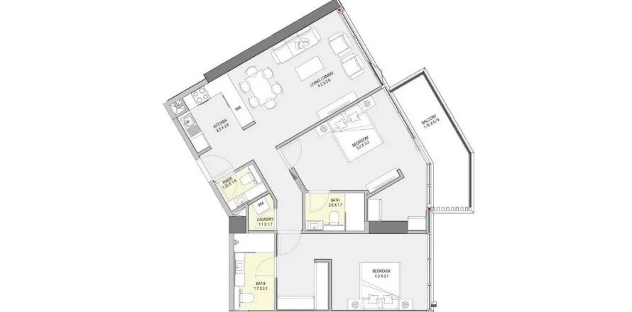 Apartmen di Winslow by IGO di Nadd Al Sheba, Dubai, UAE 2 bilik tidur, 107.67 meter persegi № 715015