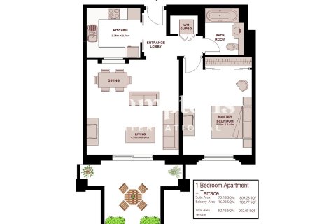 Пәтер Old Town, Дубай, БАӘ-да 1 жатын бөлме, 92.15977600 м² № 650899 - фото 11