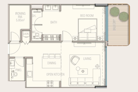 Leilighet til salgs i Dubai, Emiratene 1 soverom, 71 kvm Nr. 704350 - Foto 16