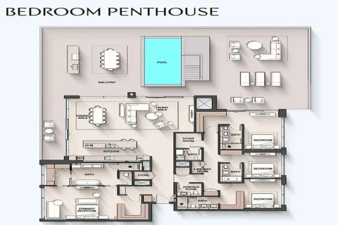 Apartament në Dubai, Emiratet e Bashkuara Arabe 1 dhomë gjumi, 74 m2. № 704351 - Foto 18