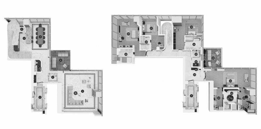 Duplex in Waldorf Astoria Residences in Business Bay, Dubai, UAE 4 bedrooms, 491 sq.m. № 623379