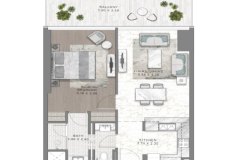 Пәтер Dubai Harbour, Дубай, БАӘ-да 1 жатын бөлме, 69 м² № 690216 - фото 7