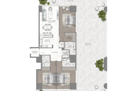 Пәтер Dubai Harbour, Дубай, БАӘ-да 1 жатын бөлме, 69 м² № 690216 - фото 9